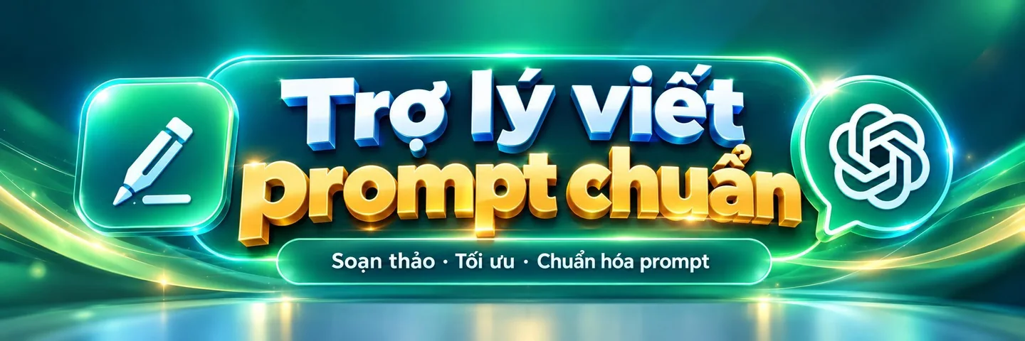 Trợ lý viết prompt chuẩn: soạn thảo, tối ưu và chuẩn hóa prompt